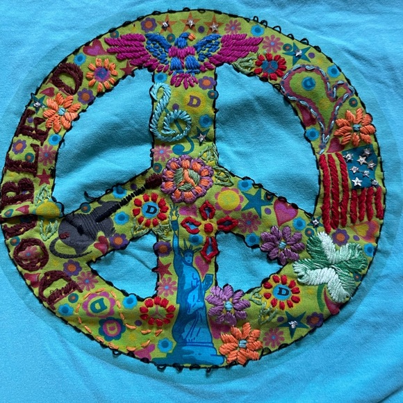 Double D Ranch Turquoise Peace Tee - Picture 3 of 5
